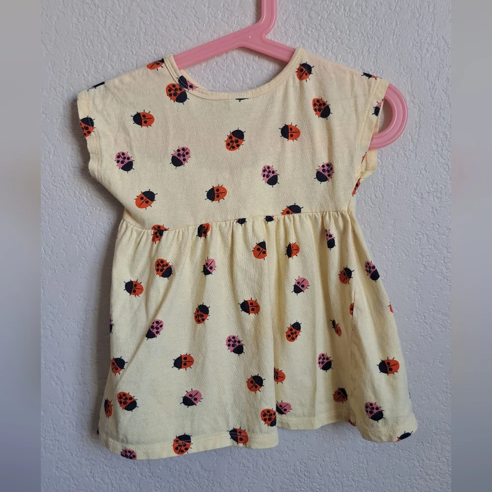 Old Navy Girls Yellow Ladybug Dress Size 12M